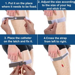 4 Pcs Urinary Catheter Legband Holder Straps Adjustable Anti-Slip Leg Bag for Me