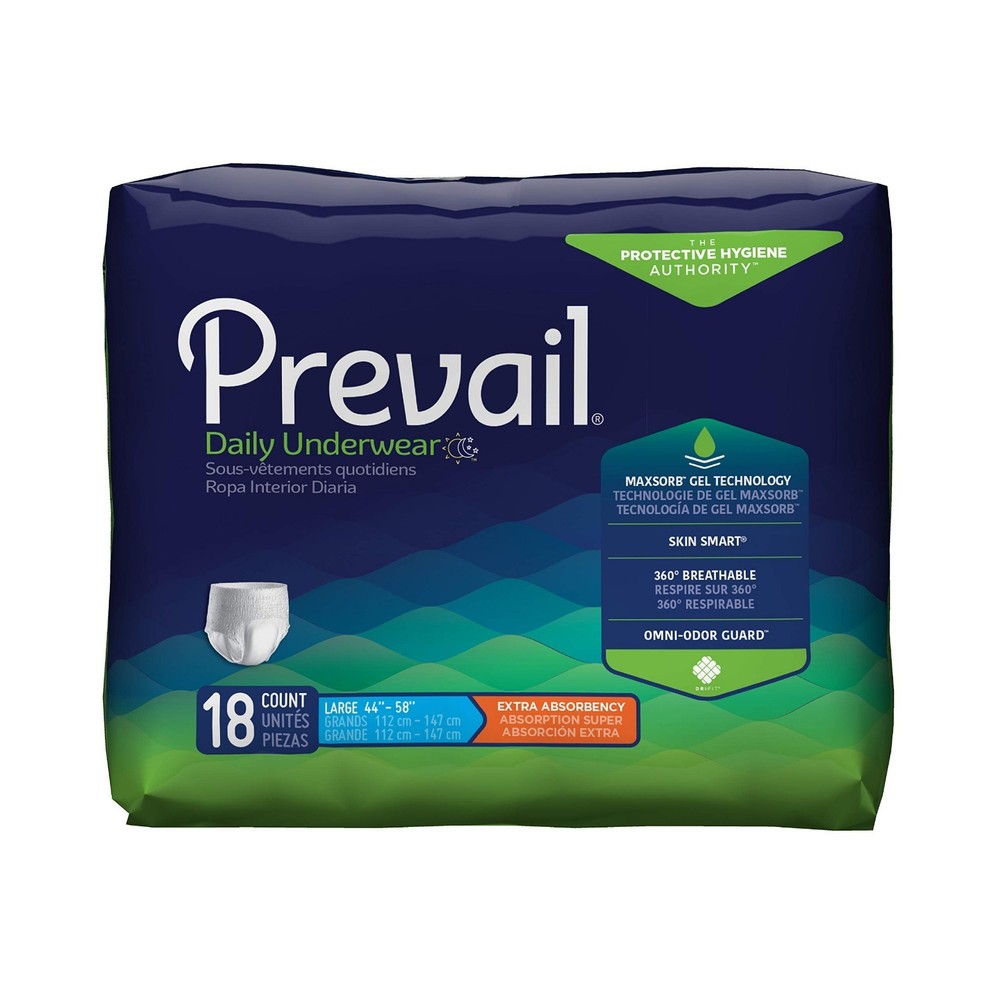 Prevail Unisex Adult Diapers, Maximum Absorbency, Large, 18 Ct (4 Pack)