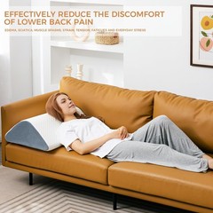 Knee Wedge Pillow for Post-Surgery 21.6*17.8*6.9 Inch, White & Gray