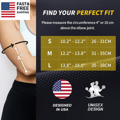 2 Pack Elbow Brace for Women and Men, Elbow Compression Sleeve for Tendoniti