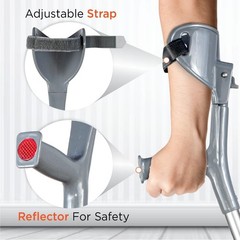 Vissco Astra Max Elbow Crutch with Tripod Base, Anti-Slip 3 Leg Base for Stabili