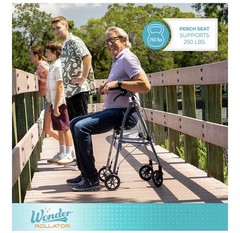 Stander Rollator Walker with Seat Lightweight 4 Wheel Walker Folding