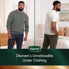 Depend Real Fit Incontinence Underwear for Men, Adult Diapers, L/XL, Black, 52c