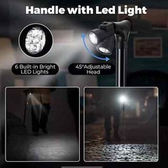 New Folding Walking Cane with LED Light, Adjustable Walking Stick with Carryin.