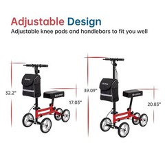 Deluxe Medical Aid Knee Scooter Steerable Knee Walker Wheelchair Stand up Knee
