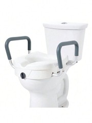 5in Raised Toilet Seat with Padded Arms 350lb Adjustable Width
