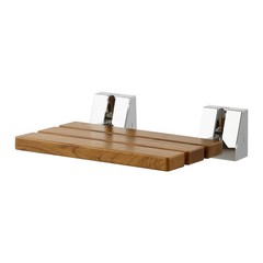 Uimoso Foldable Shower Seat Wall Mounted Teak Shower Bench Chair 330LBS Capacity