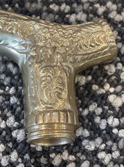 Vtg. Art Deco Art Nouveau Brass Handle Replacement Only Floral For Walking Cane