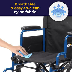 Drive Medical Blue Streak Lightweight Wheelchair – Portable Folding Mobility Aid