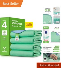 Heavy Absorbency Waterproof Underpads 34″ x 36″ – Reusable for Seniors & Kids