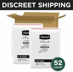 Depend Silhouette Women’s Adult Incontinence Underwear Large Black 52ct Max
