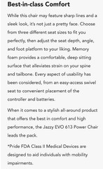Pride Jazzy EVO 613 Electric Power Wheelchair Joystick Never used-new batteries