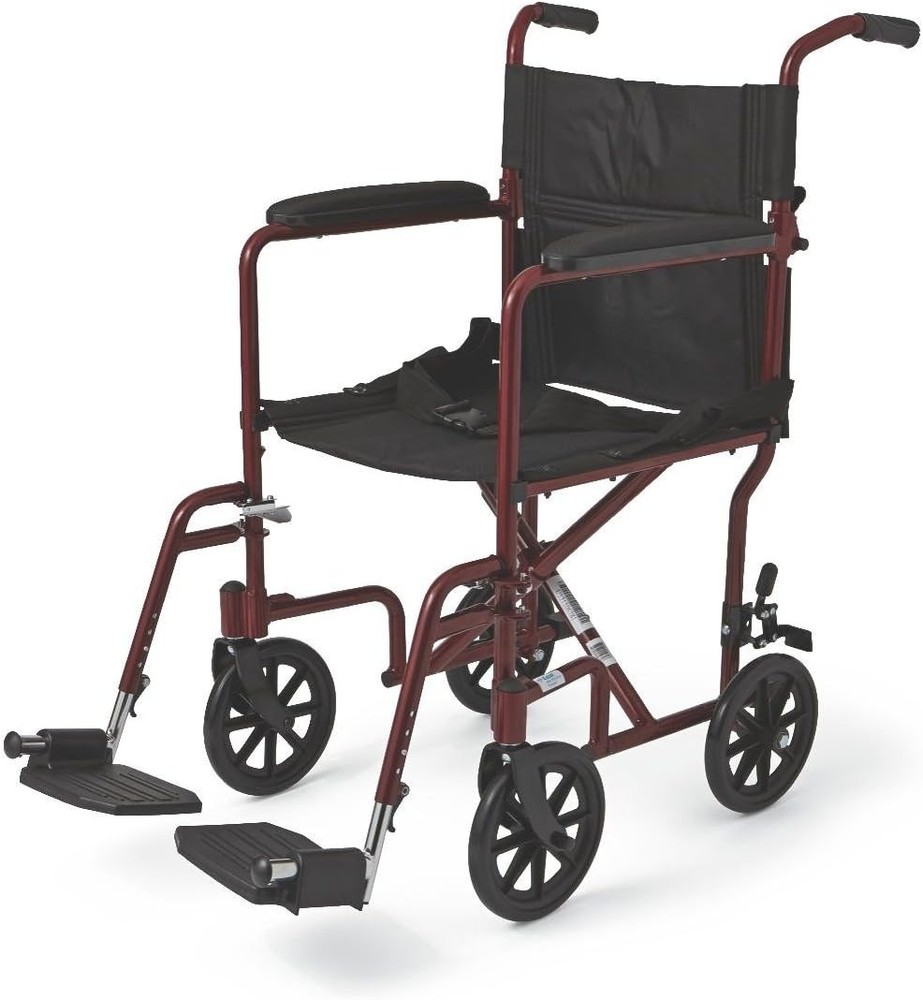 Bariatric Transport Wheelchair 19in Lightweight Red