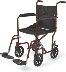 Bariatric Transport Wheelchair 19in Lightweight Red