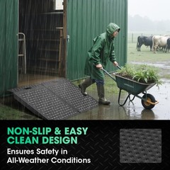 36″ x 48″ Shed Ramp for Riding Mower 1500LB Anti-Slip Punch Plate Ramp 2PC Alloy
