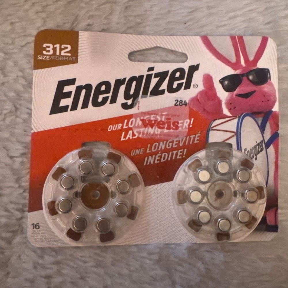 Energizer Size 312 Hearing Aid Batteries 16 Count AZ312DP-16 Exp 05/2026