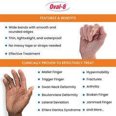 Oval-8 Finger Splint, Size 5, Pack of 1, Beige | Support and Protection for Arth