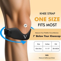 JHVW Silicone Patellar Tendon Support Strap 2-Pack, Knee Brace for Women Men…