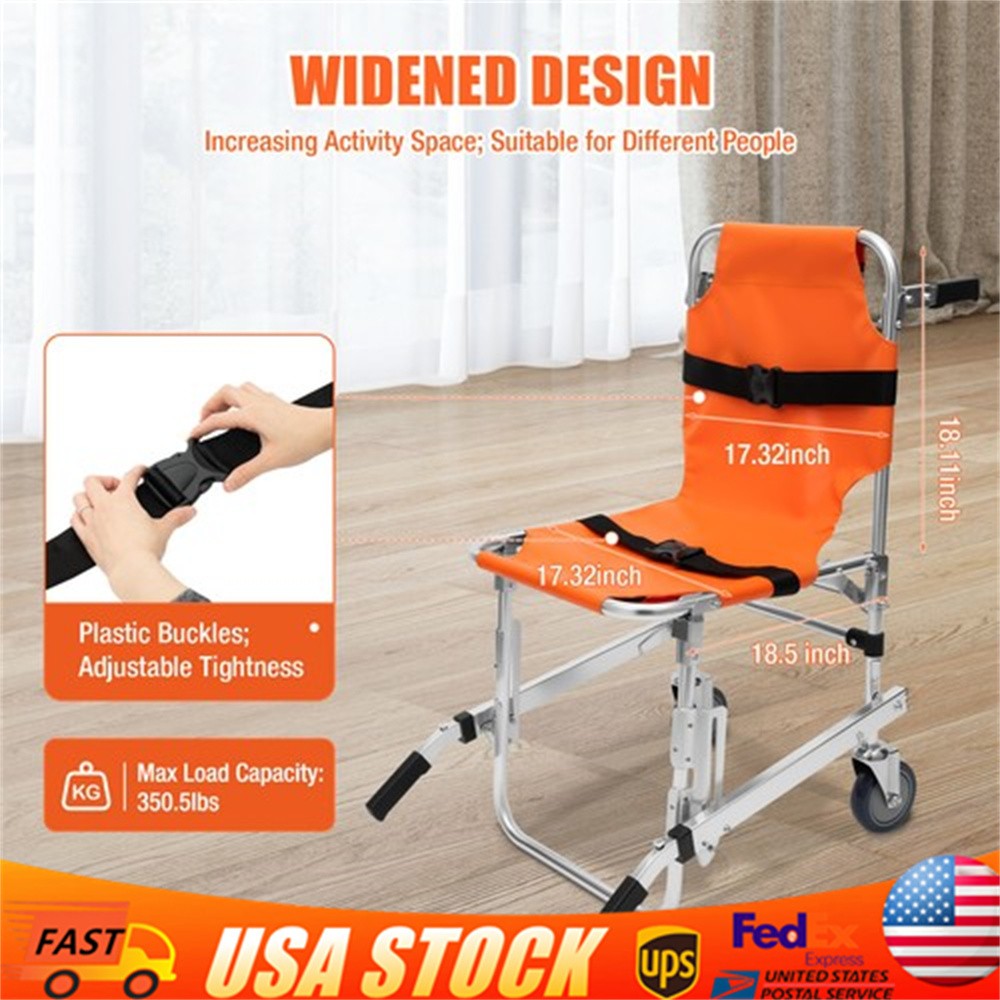 Foldable Stair Chair Portable Climbing Wheelchair Stair Chair Load 159kg/350.5lb