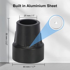 4 Pack 1″ Rubber Cane Tips – Heavy Duty Walker Crutch Feet