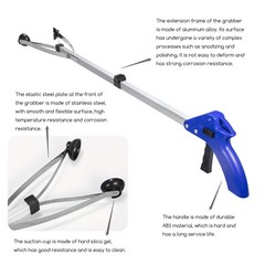 2Packs Garbage Picking Tool 81cm/32Inch Long Hand Picker Aluminum AlloyTrash