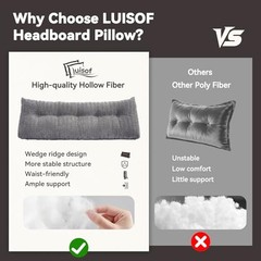 Wedge Pillow Headboard Triangular Bed Wedge Pillow for Queen Dark Gray