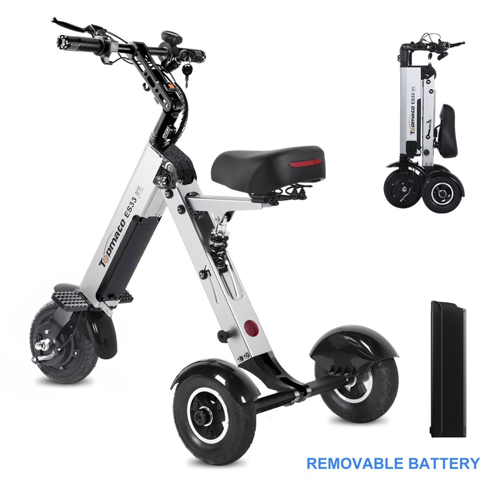 TpMate ES33 Folding Powered Mobility Scooter 3 wheel for Adult Removable Battery