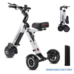TpMate ES33 Folding Powered Mobility Scooter 3 wheel for Adult Removable Battery