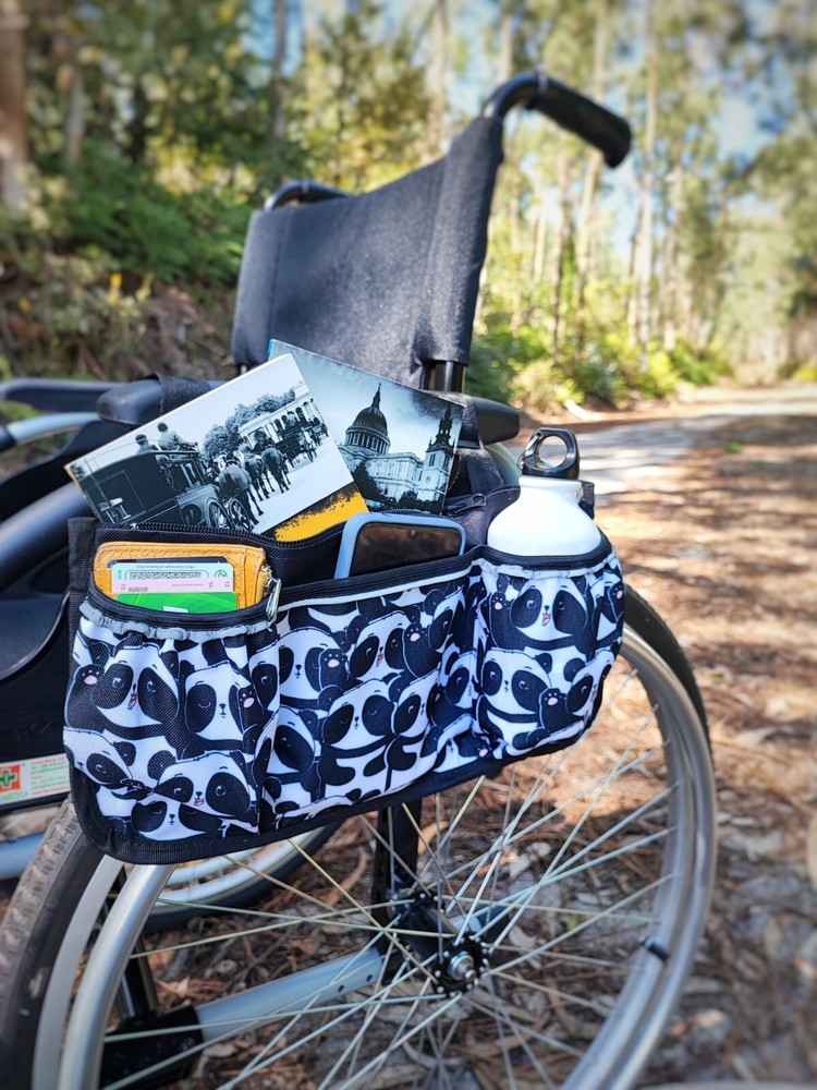 Wheelchair bag with wheelchair cup holder, Waterproof walke + pill box as a gift