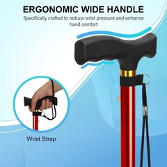 Aluminum Folding Walking Cane – 37-Inch Adjustable Canes for Elderly & Disabled