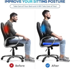 Super Large Gel Seat Cushion for Tailbone & Sciatica Pain Relief – 19x18x1.65