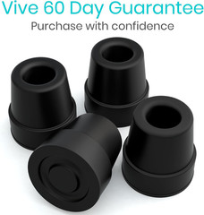 Quad Cane Tips – Heavy Duty 1/2 Inch Replacement Rubber Foot – Black