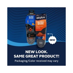 Airplus Ultra Work Memory Plus Shoe Insoles for 1 Count (Pack of 1), Black