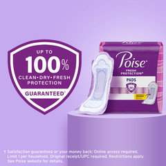 Poise Incontinence Pads for Women, 6 Drop Ultimate Absorbency, Long Length, 42Ct