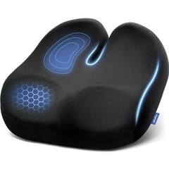 ZIKEE Ergonomic Seat Cushion with Thigh Relief 18 x16 x 3 inches, Black
