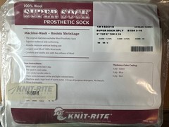New Knit-Rite Prosthetic Super Sock 100% Wool 5 PLY 9” Top 6” Toe x 16” 1K150316