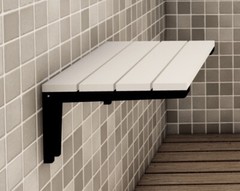 Natural Solid Wood Folding Shower Seat Wall Mounted Bath Stool Shower Bench