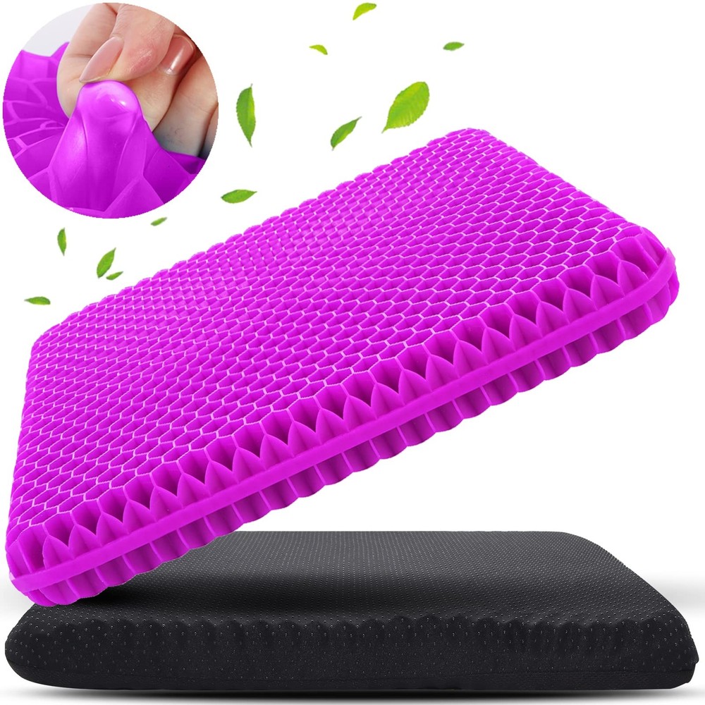 KYSMOTIC Gel Seat Cushion for Long Jumbo, Black Cover+rose Red