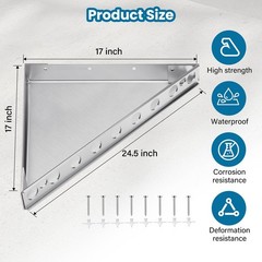 Custom Floating Corner Shower Bench Kit – Wall Mount Seat & Storage, 17″x17″x24.