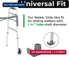 Healthline Walker Skis Glides for Folding Walkers, Walker Glides for Seniors, Es