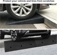 2Pcs Curb Ramps Driveway, Heavy Duty 4″ Rise Rubber, 38.5″ L x 9.5″ W, 4400 LB