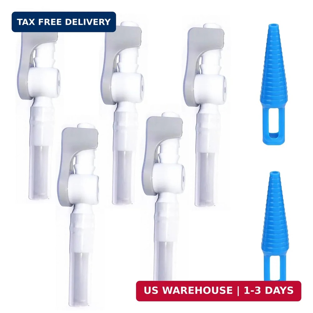 Urine Drainage Catheter Valves (5 Pack) and Two Catheter Plugs- Easy to Use Leve