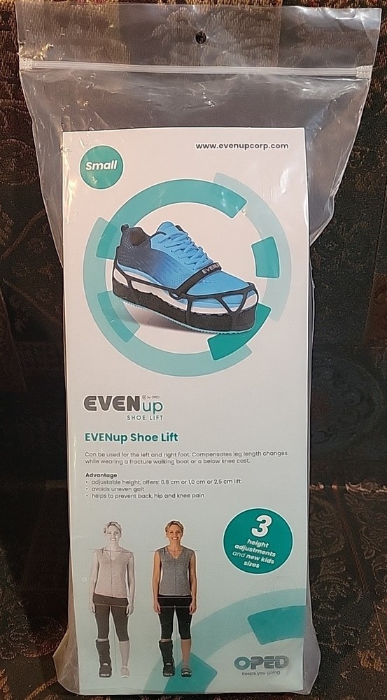 Even Up Shoe Lift Adjustable Height Left or Right Adult Size Small