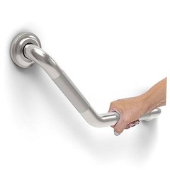 1-1/4 x 16inch Angled Grab Bar for Stud Mount with Knurled Grip, Brushed Nickel