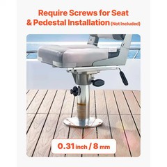 Boat Seat Pedestal Mount Adjustable Swivel Base Aluminum Marine Fishing Chair