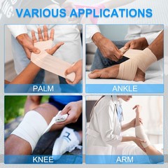 4″ x 177″ 6 Pcs Self Adhesive Bandage Wrap Elastic Self Tape Black