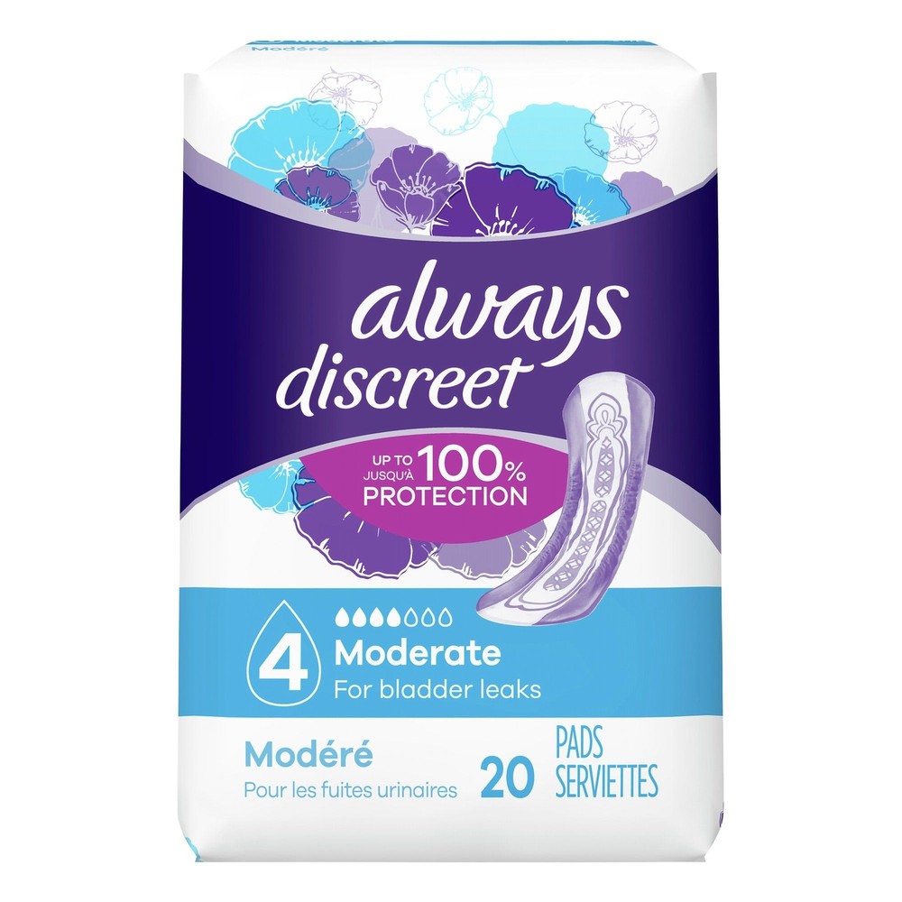 Always Discreet Bladder Control Pad, Moderate (CS/60)