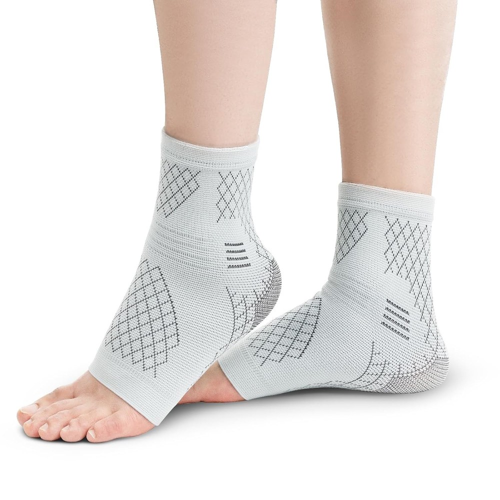 2 Pack Ankle Brace for Sprained Ankle, Arch Support Compression Sleeve Socks for