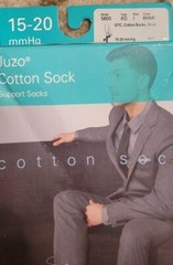 Men’s Juzo Cotton Sock Support Socks 15-20mmHg Black & Khaki Size XS