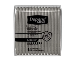 Depend Night Defense Adult Underwear for Men Large 56 Count Overnight